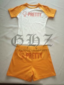 Ensemble 2 pièces d'été personnalisé pour femmes, coton, t-shirt basique pour bébé, coupe ajustée, hauts courts à manches courtes, t-shirts raglan et shorts pour femmes - Product Image 6