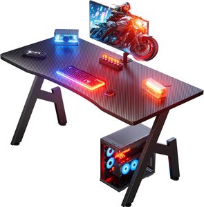 Table de jeu ergonomique avec éclairage LED et <span class=keywords><strong>plateau</strong></span> en fibre de carbone pour le gaming - Échantillon gratuit - Product Image 1