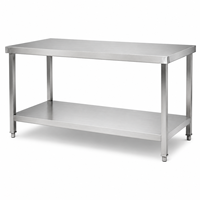 Table de travail pour cuisine commerciale, acier inoxydable 304 201 de qualité alimentaire, table de travail industrielle à 2 niveaux pour cuisine d'hôtel