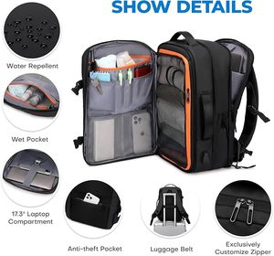 Mochila de Viaje Expandible para Avión, 35L, Aprobada para Vuelos, Bolsa de Fin de Semana para Hombres y Mujeres - Product Image 5