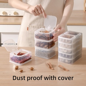 Kitchen Dry Food Kitchen Spices Storage Box <b>Clear</b> <b>Plastic</b> Seasoning Box Spice Rack Storage <b>Container</b> - Product Image 4