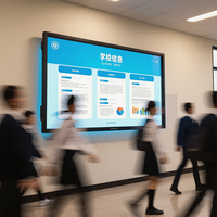 Pantalla LCD Digital Portátil Ultrafina de 32-98 Pulgadas, 1080P, para Montaje en Pared, para Publicidad y Educación Escolar