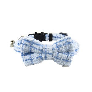 Colliers pour chat à nœud papillon à carreaux avec clochette, boucle réglable, pour petits chats, toutes saisons, style classique, en polyester - Product Image 6