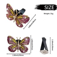 Y-1117 Diffuseur de parfum pour voiture, papillon en strass, clip décoratif pour grille d'aération, aromathérapie