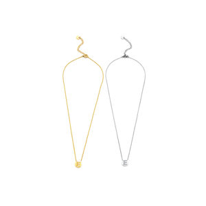 Collana con Ciondolo a Forma di Lettera E in Acciaio Inossidabile, Catena Singola da 1cm, Gioiello Accessorio di Moda - Product Image 2
