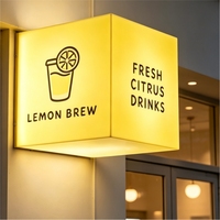 Enseigne publicitaire personnalisée avec logo, boîte à lumière cubique illuminée, LED acrylique, rétroéclairée, étanche IP65, pour bâtiments de bureaux