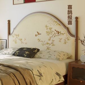 Cama Doble de Madera Maciza Estilo Dinastía Song, 1.8m, Nueva Cama Tapizada de Estilo Chino para Dormitorio de Hotel - Product Image 3