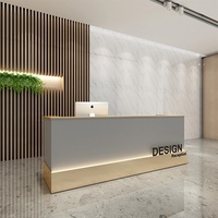 Meuble de réception en MDF de luxe léger pour salon de beauté, institut de beauté médical, salon de coiffure, et magasin de vêtements