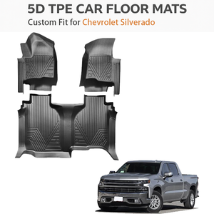 พรมปูพื้นรถยนต์แบบสั่งทำพิเศษ 5 มิติ TPE เป็นมิตรกับสิ่งแวดล้อม สำหรับ Chevrolet Silverado พวงมาลัยซ้าย กันน้ำ ทนทานทุกสภาพอากาศ - Product Image 1