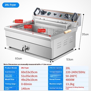 <span class=keywords><strong>Friteuse</strong></span> Électrique Commerciale SURRI en Acier Inoxydable 5 kW <span class=keywords><strong>Grande</strong></span> <span class=keywords><strong>Capacité</strong></span> Cylindre Unique 20 Litres 30 Litres 40 Litres - Product Image 3