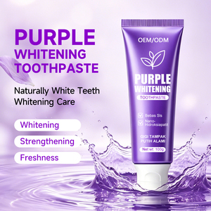 Dentifrice à la menthe <span class=keywords><strong>fruit</strong></span>ée, marque privée, à l'hydroxyapatite, renforce l'émail, faible teneur en fluorure, avec pâte violette blanchissante - Product Image 2