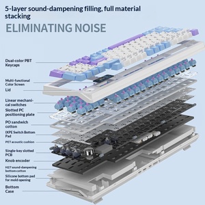 102 Keys Tri-Mode Mechanical <strong>Keyboard</strong> with Screen, RGB Wireless Gaming <strong>Keyboard</strong>, Creamy Mahjong Sound - Product Image 4