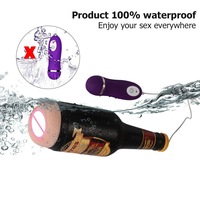 Godet de masturbation masculin électrique en forme de bouteille de bière, avec stimulation vaginale et orale, pour simulation d'avion