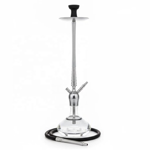 Golden Torch 30 Zoll Kupfer-Aluminium Shisha mit Tonkopf, Silikonschlauch und klarer Glasvase - Product Image 4