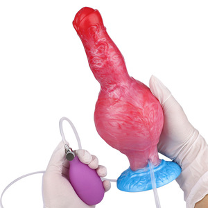 Bestia falso pene exprimidor inflable agua Spray Alien Dildo masturbación limpieza trasera sala de audiencias dilatación enchufe - Product Image 4