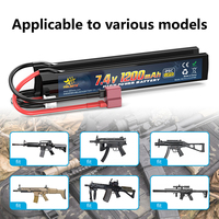 Melasta baterai li-polymer Lipo, tingkat pelepasan tinggi 2s 7.4v 1200mah 25c Rc untuk Airsoft