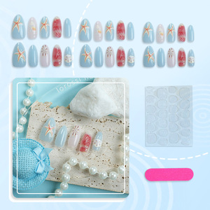 Groothandel 30 Stuks Zomer Oceaan-Stijl Zeester Schelp 3d Epoxy Pers Op Nagels Abs Amandel Luxe Handgemaakte Nagels - Product Image 3