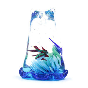 تماثيل زجاجية يدوية الصنع من مورانو لتزيين الطاولة، على شكل زهور وحيوانات مثل الفئران والدببة والطائر البيليكان - Product Image 3