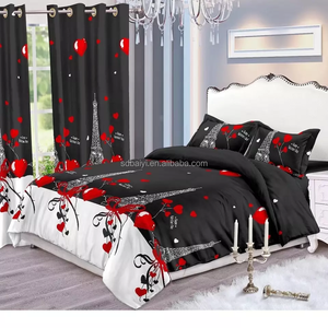Factory Direct 100% Polyester <strong>Sheets</strong> and Curtain Bedding Set Stylish <strong>Bed</strong> <strong>Sheet</strong> Set with <strong>Valances</strong> - Product Image 3