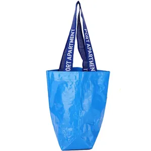 Синяя маленькая Роскошная многоразовая сумка для покупок на заказ, оптовая продажа, поставка с завода