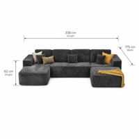 Ensemble de canapés modulaires en forme de L, fauteuil lounge, design moderne pour appartements et hôtels, rembourrage en éponge, tissu