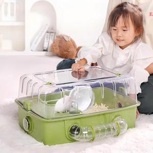 <span class=keywords><strong>Jaula</strong></span> de Plástico Transparente Grande y Lujosa para Hámsteres y Animales Pequeños, con Cierre Rectangular Desmontable y Fácil Montaje - Product Image 1