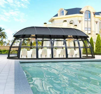 360 degrés événements hôtel étanche résistance aux UV UFO étoile PC Glamping Igloo dômes géodésiques maison dôme tente