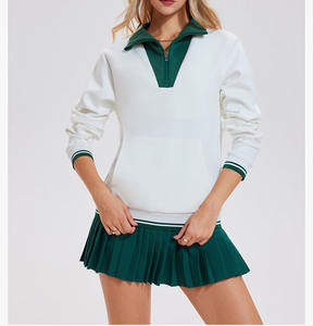 Venta al por mayor sudadera de tenis de las mujeres transpirable Anti-Shrink Casual Terry Stand Collar manga larga pulóver Otoño Invierno - Product Image 3