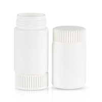 Bouteille ronde en plastique PEHD blanche personnalisée de 100ml avec bouchons à vis blancs