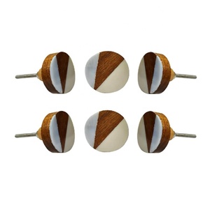 Perlengkapan Kabinet Dapur Rumah, Gagang Pintu Lemari, Gagang Laci Lemari Pakaian, Set 6 Buah, Kayu Solid Ramah Lingkungan, Multifungsi, Dekoratif - Product Image 2