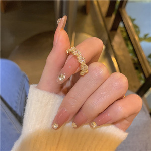 Anillo de Dedo Ajustable de Lujo Brillante con Letra de Corazón de Aleación Chapada en Oro de 18K y Circonita, Anillo Abierto de Moda para Mujer con Flor de Circonita Cúbica - Product Image 6