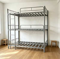 Lit superposé vertical en métal à 3 niveaux, gain de place, robuste, en fer, pour chambre d'enfant, d'adolescent ou de dortoir