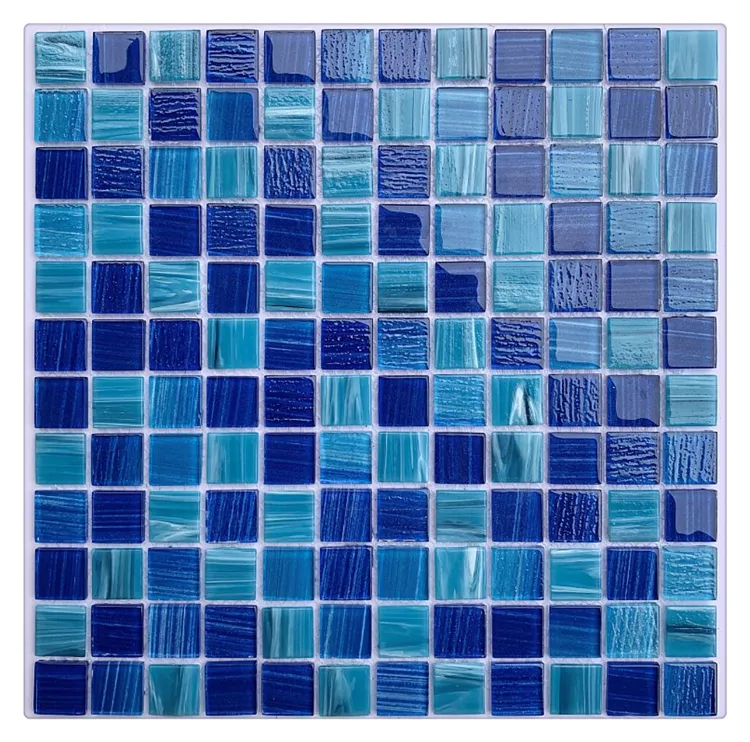 Синяя сияющая стеклянная мозаичная плитка для бассейна