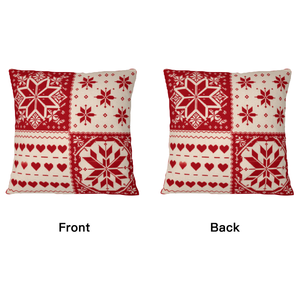 Funda de Cojín Navideña con Diseño de Copo de Nieve Nórdico, 18x18 Pulgadas, Cierre Oculto, Funda de Almohada Reversible Personalizada para Decoración del Hogar y Sala de Estar - Product Image 2