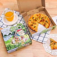 Caja de Pizza Corrugada de 3 Capas, Laminada, de Cartón Blanco Impreso Offset, para Suministros de Restaurantes, Tamaño Personalizado, Caja de Entrega de Pizza