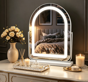 Modern Arched LED <b>Vanity</b> Mirror Touch Control Makeup Mirror Freestanding <b>Dressing</b> <b>Table</b> Bathroom Bedroom Use - Product Image 6