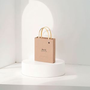 Sacs en papier kraft de luxe personnalisés, écologiques, réutilisables, de qualité alimentaire, avec poignées laminées, pour pizzas et sushis - Product Image 2