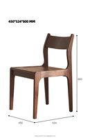 Silla de Comedor de Madera Maciza de Caucho con Respaldo Curvo, Asiento de Madera Sólida, Estilo Moderno Minimalista, Proveedor Mayorista