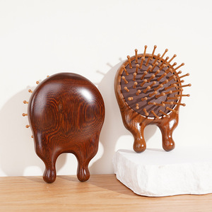 サンダルウッドヘアコーム手持ちスカルプマッサージブラシカスタムロゴサロン用 - Product Image 4