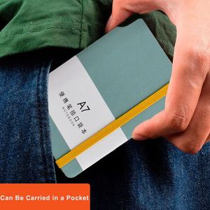 Colorful Cover Small Lined Journal <b>Note</b> <b>Book</b> A7 PU Leather Portable Pocket Students Notebook with Pen Holder - Product Image 1