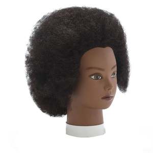 Peluca Afro negra de cabello humano para niños, cómoda diadema - Product Image 3