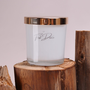 Scented <b>Candle</b> White Glass Cylinder Metal Lid Soy Wax 1 <b>Wick</b> Wedding Home Decoration Gift - Product Image 1