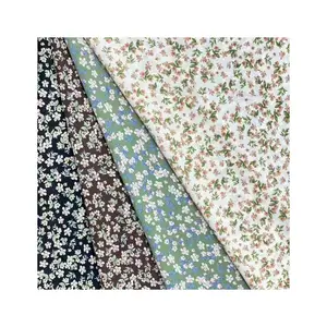 Classic multi colour simple thin smooth floral design polyester chiffon fabric printed for summer thin dress