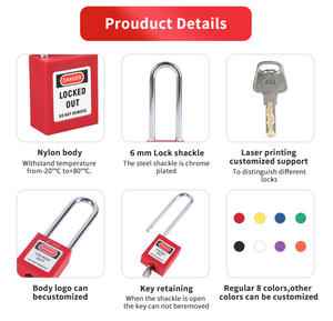 क्यूवंड फैक्ट्री थोक गुणवत्ता प्रमाणन निर्माता पैलॉक्स 76 मिमी स्टील लंबे शेकल नायलॉन लॉक सुरक्षा पैडलॉक - Product Image 4