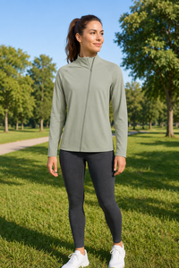 Veste de protection solaire <span class=keywords><strong>ultra</strong></span>-légère et respirante BreezeShell UPF50+ pour femmes, fermeture éclair asymétrique, col montant, ventilation découpée au laser - Product Image 2