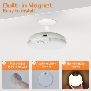 USB ricaricabile luce notturna a LED dimmerabile e sensore di movimento portatile sensore di controllo luce notturna per bagno camera da letto corridoio - Product Image 6