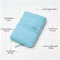 Léger personnalisé mode bouffant doux coton rembourré antichoc pochette pour ordinateur portable sac tablette gonflé protecteur étui couvre