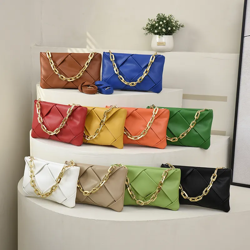 Wholesale new design luxury high-quality women's PU wallet, handbag chain envelope shoulder bag, women's handbag