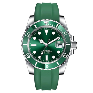 Nouvelles montres mécaniques automatiques avec bracelet en silicone caoutchouc, mouvement Seiko NH35, logo personnalisé, verre saphir, 40 mm, montre de plongée - Product Image 1