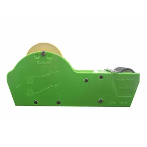 Cinta de papel Kraft semiautomática, dispensador de cinta de papel Kraft activado con agua húmeda, color verde